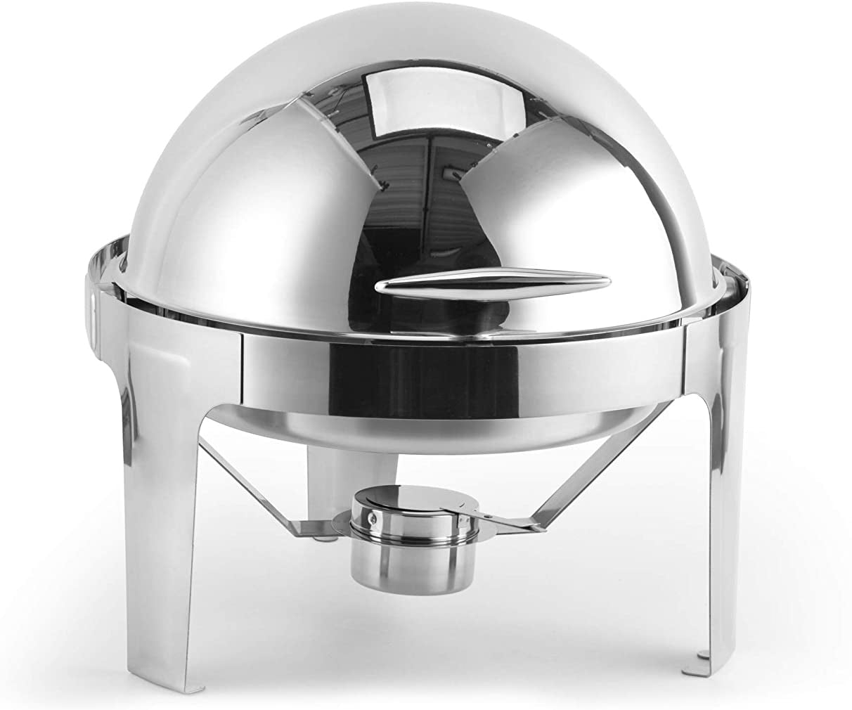 M8 BVC Stainless Steel Roll Top Round Chafing Dish with Stand - Big5 Cookware Factory Shop