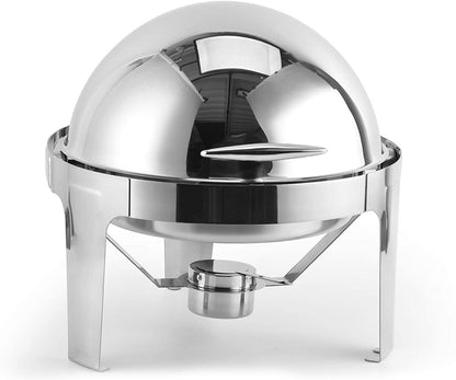 M8 BVC Stainless Steel Roll Top Round Chafing Dish with Stand - Big5 Cookware Factory Shop