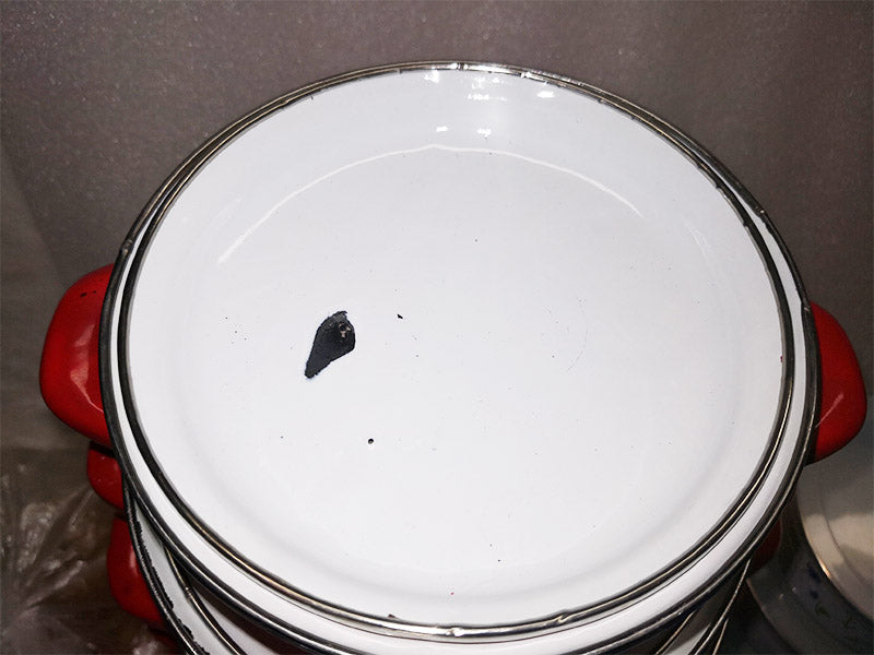 Defects Stock Clearance - Heavy Gauge Enamel 12PC Pots Set - Big5 Cookware Factory Shop