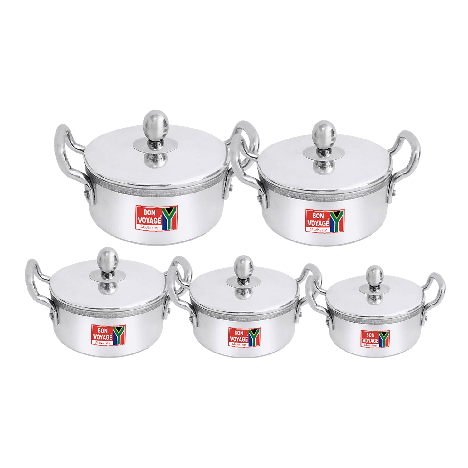Sapphire 10PC Aluminium Casseroles With Solid Handles - Big5 Cookware Factory Shop
