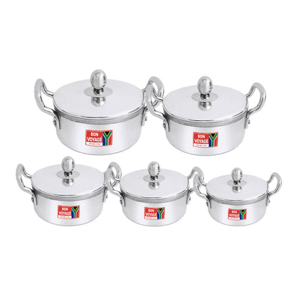 Sapphire 10PC Aluminium Casseroles With Solid Handles - Big5 Cookware Factory Shop