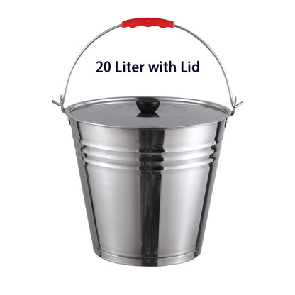 Stainless Steel Utility Bucket, Pail with Carry Handle - Big5 Cookware Factory Shop